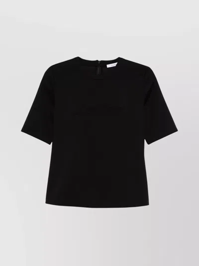 Max Mara 'peter' Wool T-shirt Short Sleeves In Black