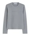 Max Mara Wool Logo Sweater In Gray