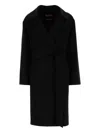 Max Mara Wool Long Coat In Black