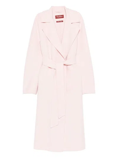 Max Mara Wool Long Coat In Pink