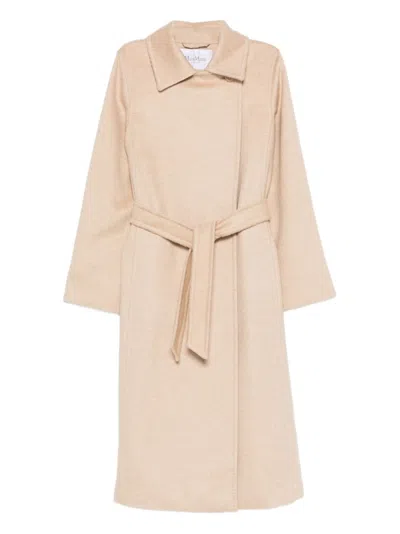 Max Mara Wool Long Coat In Purple