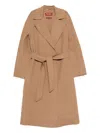 Max Mara Wool Long Coat In Brown