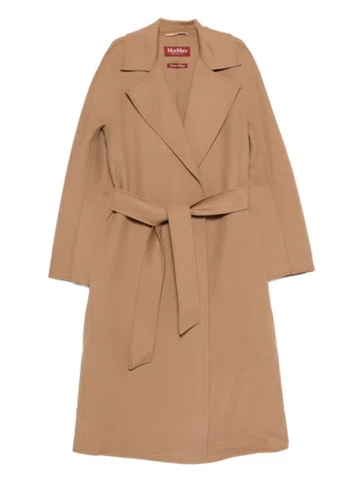 Max Mara Wool Long Coat In Brown