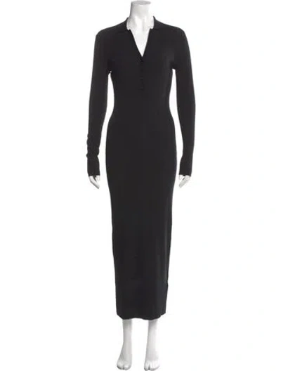 Pre-owned Max Mara Wool Long Dress In Black