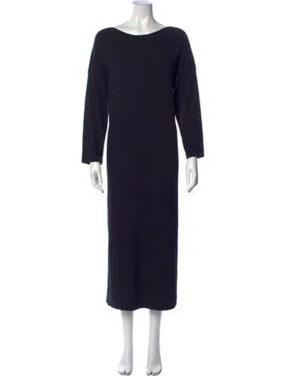 Pre-owned Max Mara Wool Long Dress In Black