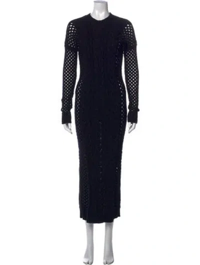 Pre-owned Max Mara Wool Long Dress In Black