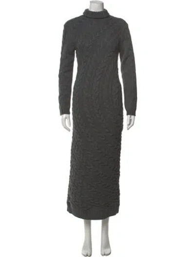 Pre-owned Max Mara Wool Long Dress W/ Tags In Gray
