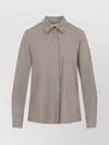 Max Mara Dark Cacha Brown Cashmere Tebaide Foule Shirt In Neutral