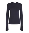 Max Mara Wool Long-sleeve T-shirt In Blue