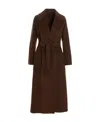 Max Mara Wool Long-sleeved Coat In Brown