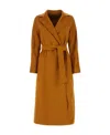 Max Mara Double-breasted Robe Coat In Brown