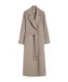Max Mara Wool Long-sleeved Coat In Gray