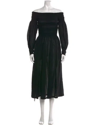 Pre-owned Max Mara Wool Midi Length Dress In Black