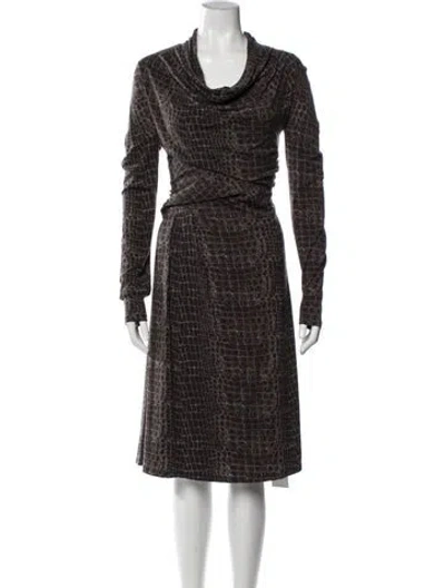 Pre-owned Max Mara Wool Midi Length Dress In Black