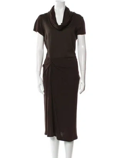 Pre-owned Max Mara Wool Midi Length Dress In Brown