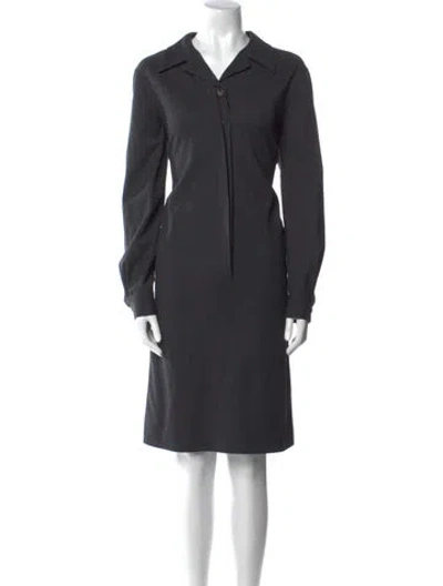 Pre-owned Max Mara Wool Midi Length Dress In Gray