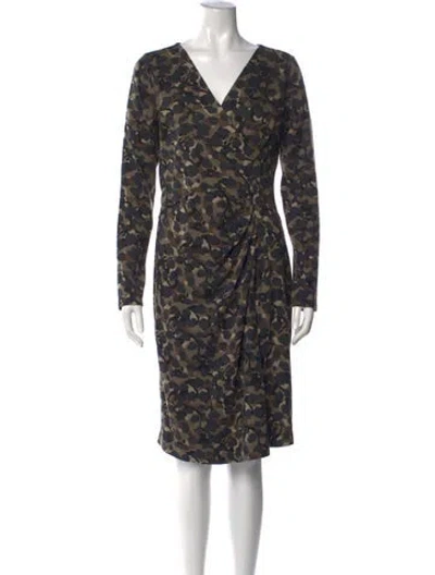 Pre-owned Max Mara Wool Midi Length Dress In Green