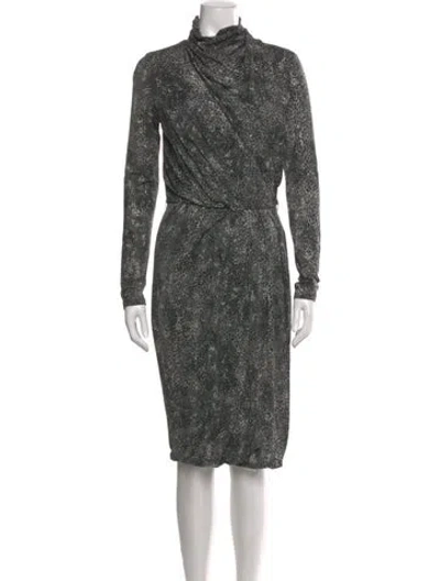 Pre-owned Max Mara Wool Midi Length Dress In Grey