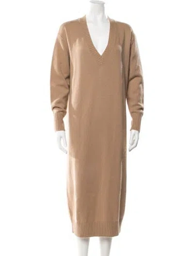 Pre-owned Max Mara Wool Midi Length Dress In Neutral