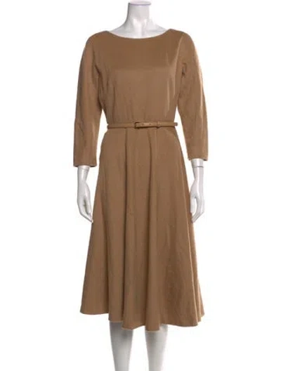 Pre-owned Max Mara Wool Midi Length Dress In Neutrals