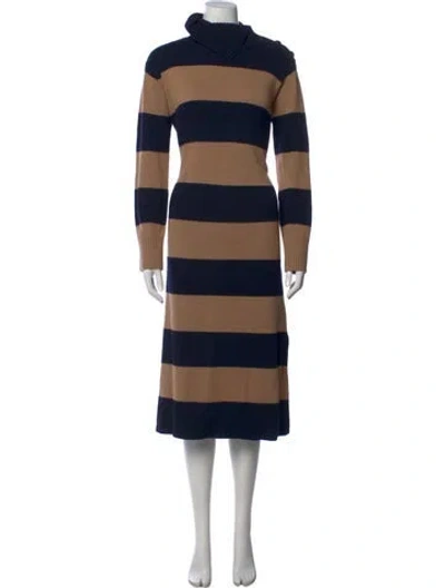 Pre-owned Max Mara Wool Midi Length Dress In Neutrals