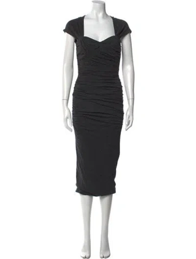 Pre-owned Max Mara Wool Midi Length Dress W/ Tags In Gray