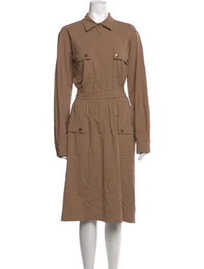 Pre-owned Max Mara Wool Midi Length Dress W/ Tags In Neutral