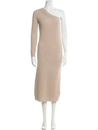 Pre-owned Max Mara Wool Midi Length Dress W/ Tags In Neutral