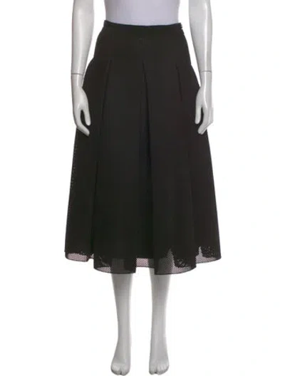 Pre-owned Max Mara Wool Midi Length Skirt In Black