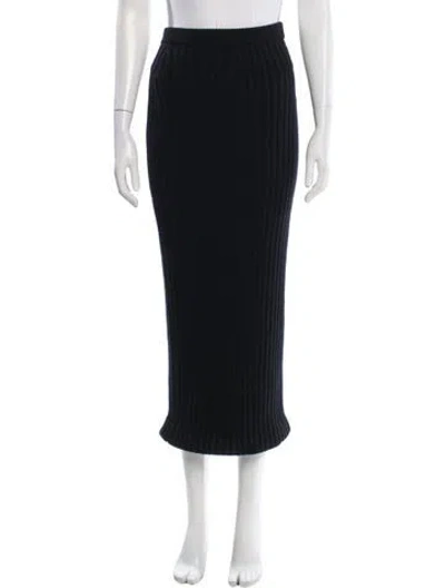 Pre-owned Max Mara Wool Midi Length Skirt In Black