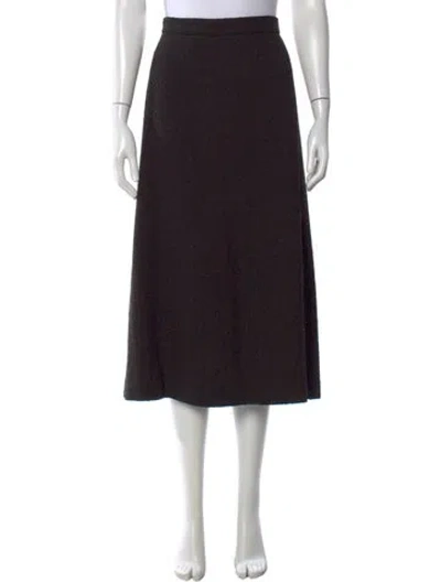 Pre-owned Max Mara Wool Midi Length Skirt In Black