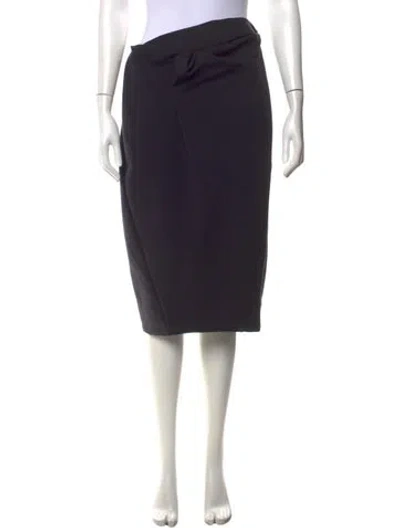 Pre-owned Max Mara Wool Midi Length Skirt In Black