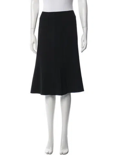 Pre-owned Max Mara Wool Midi Length Skirt In Black