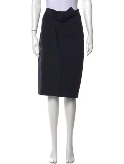 Pre-owned Max Mara Wool Midi Length Skirt In Black
