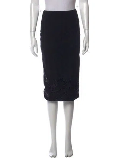 Pre-owned Max Mara Wool Midi Length Skirt In Black