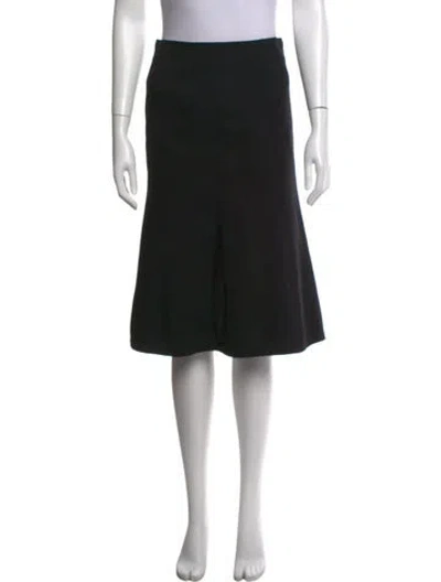 Pre-owned Max Mara Wool Midi Length Skirt In Black
