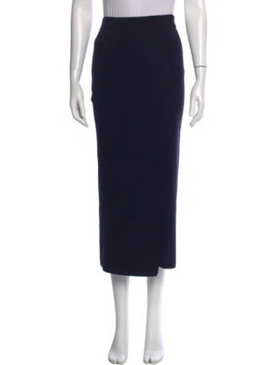 Pre-owned Max Mara Wool Midi Length Skirt In Blue