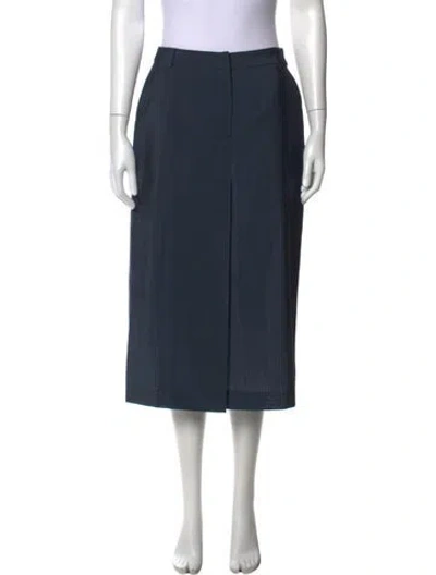Pre-owned Max Mara Wool Midi Length Skirt In Blue