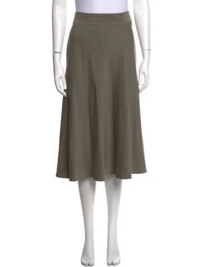 Pre-owned Max Mara Wool Midi Length Skirt In Green