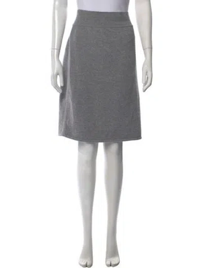 Pre-owned Max Mara Wool Midi Length Skirt In Grey