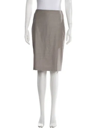 Pre-owned Max Mara Wool Midi Length Skirt In Neutral