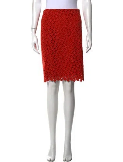 Pre-owned Max Mara Wool Midi Length Skirt In Orange