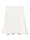 Max Mara A-line Flared High Waist Wool Skirt In White