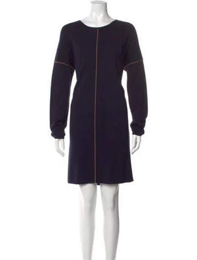 Pre-owned Max Mara Wool Mini Dress In Blue