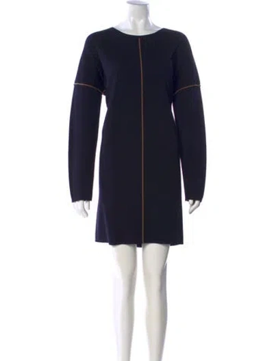 Pre-owned Max Mara Wool Mini Dress In Blue