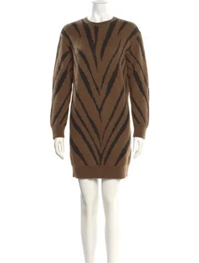 Pre-owned Max Mara Wool Mini Dress In Brown