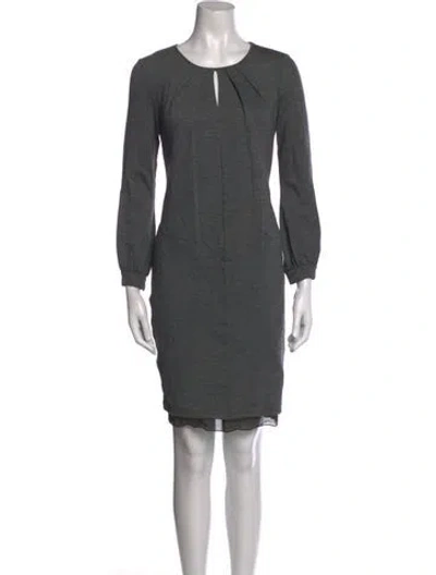 Pre-owned Max Mara Wool Mini Dress In Gray