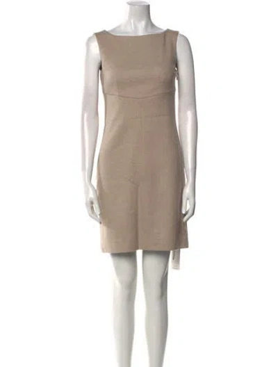 Pre-owned Max Mara Wool Mini Dress In Neutral