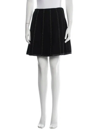Pre-owned Max Mara Wool Mini Skirt In Black