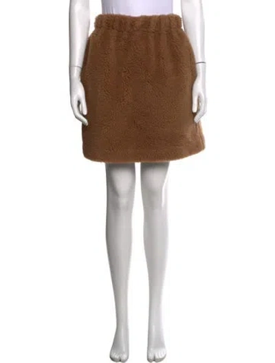Pre-owned Max Mara Wool Mini Skirt In Brown
